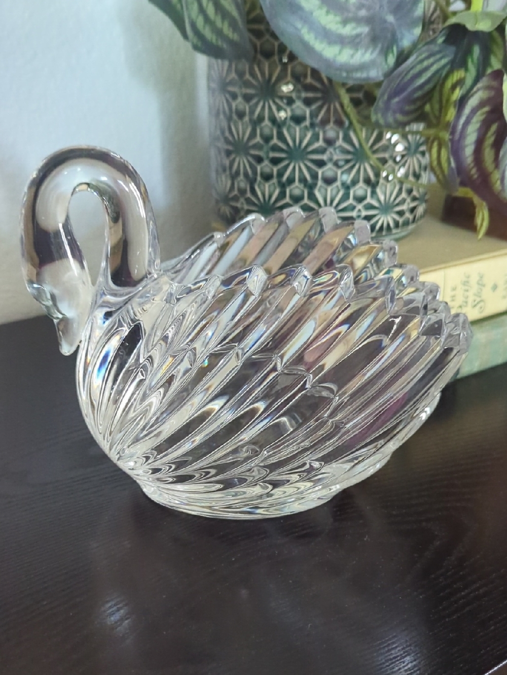 Crystal Swan Candleholder